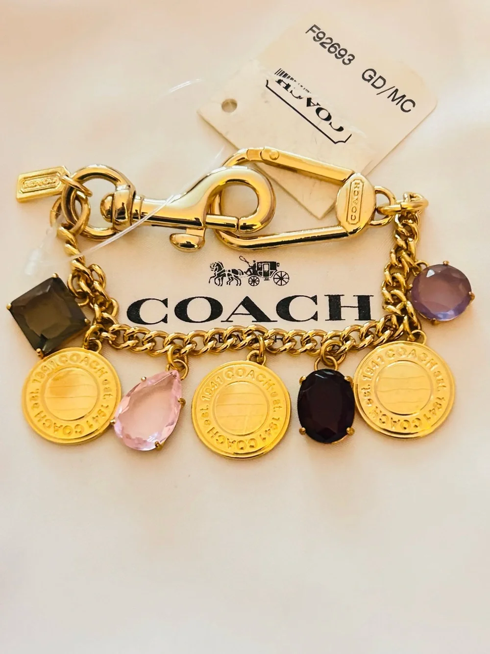 VINTAGE EXTREMELY RARE Coach 1941 Swag Bag Charm/ Keychain/ Bracelet - Picture 1 of 16